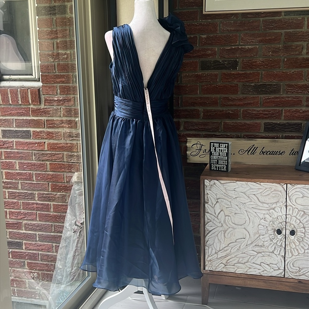 MAC DUGGAL 49494 Sleeveless Chiffon A-Line Tea Length Cocktail Dress Size 14 NWT - Picture 6 of 6